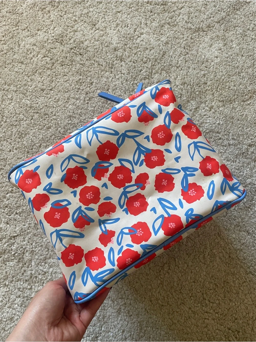 TENDER LOVE + CARRY Cosmetic Travel Bagd Floral Poppy Print